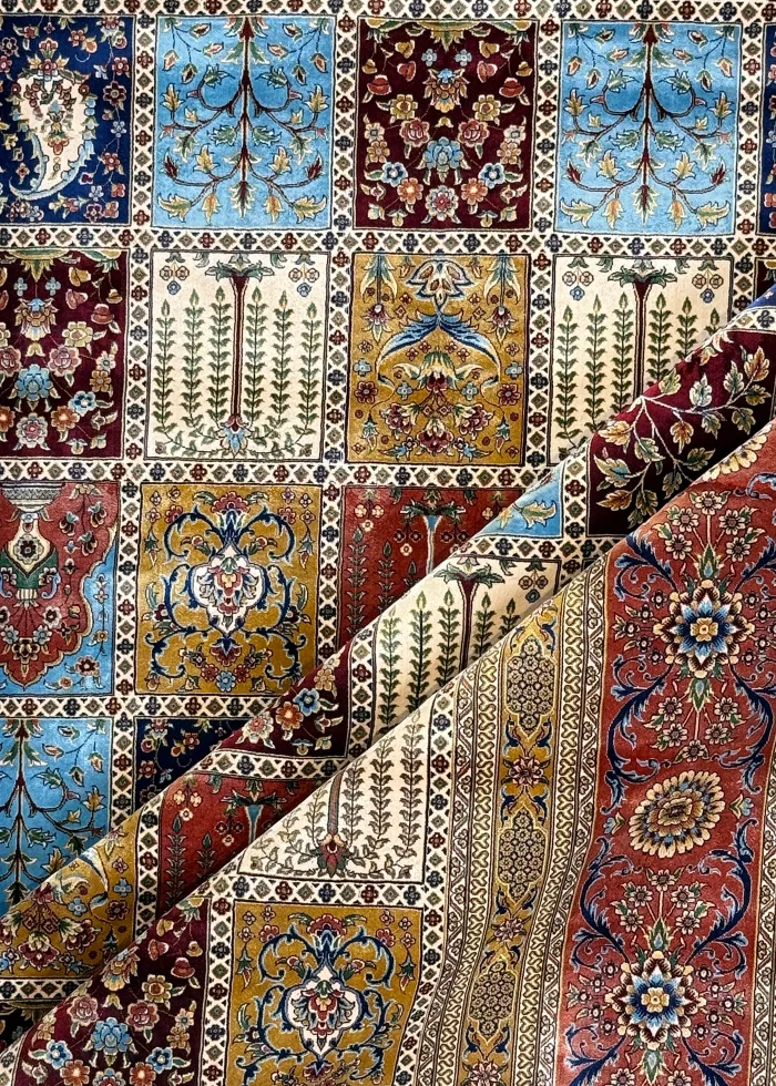 Red and Brown Persian Rug Tile Pattern 7 x 9 - Image 4