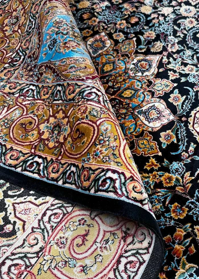 Black and Brown Persian Rug Faraz Pattern 3 x 5 - Image 7