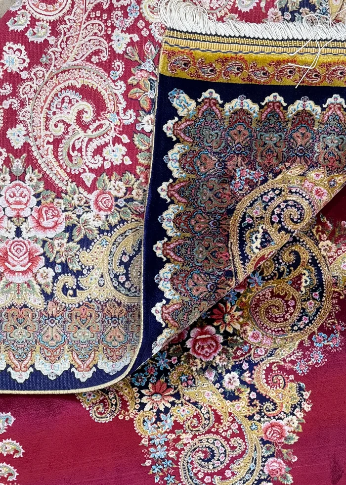 Red and Pink Persian Rug Paisley Pattern 3 x 5 - Image 4