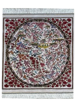 Red and White Persian Rug Eden Pattern 2 x 2