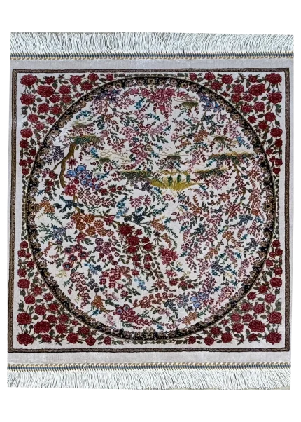 Red and White Persian Rug Eden Pattern 2 x 2
