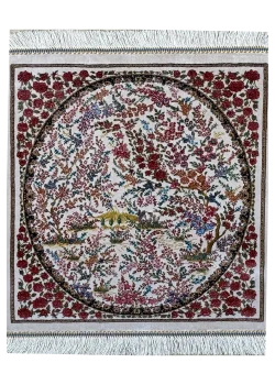 Red and White Persian Rug Eden Pattern 2 x 2