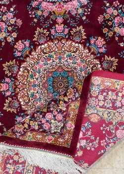 Red and Pink Persian Rug Rose Pattern 3 x 4 - Image 6