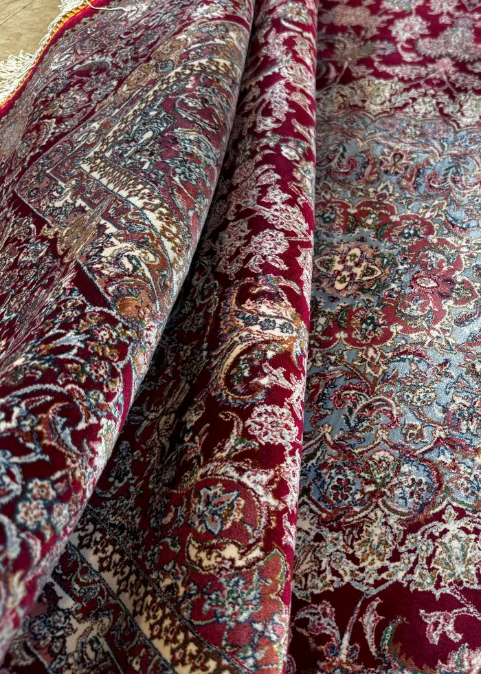 Red and White Persian Rug Shah Abbasi Pattern 4 x 6 - Image 5