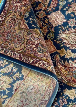Blue and Beige Persian Rug Afshan Pattern 3 x 4 - Image 6