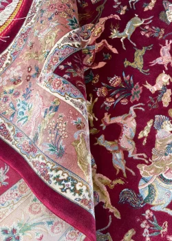 Pink and Red Persian Rug Hunting Pattern 3 x 5 - Image 5
