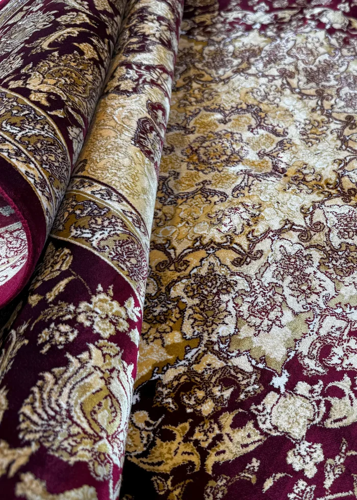 Red and Beige Persian Rug Shah Abbasi Pattern 5 x 8 - Image 8