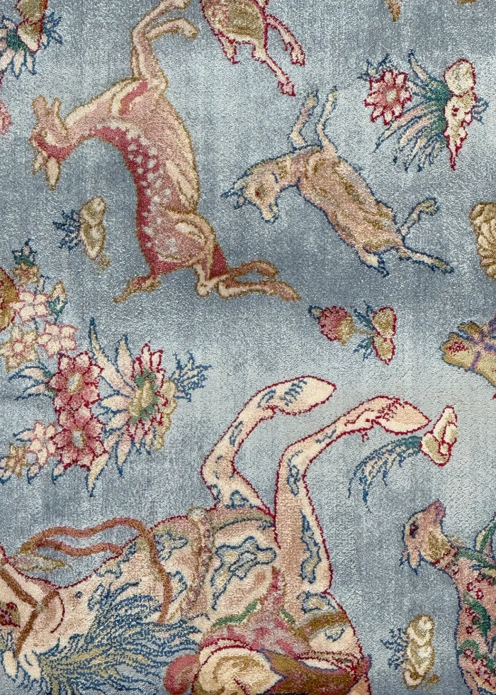Blue Persian Rug Hunting Pattern 3 x 5 - Image 5