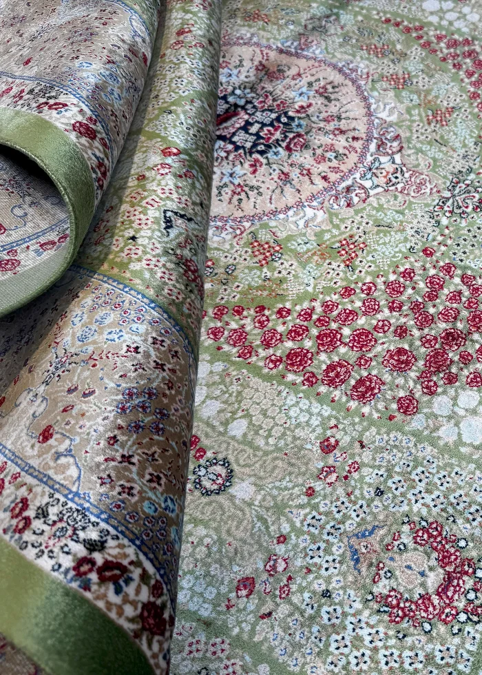 Green and Red Persian Rug Tile Pattern 4 x 6 - Image 5