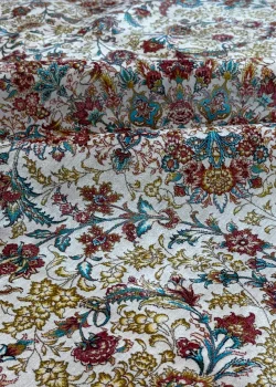 Beige and Red Peesian Rug Shah Abbasi Pattern 7 x 9 - Image 7