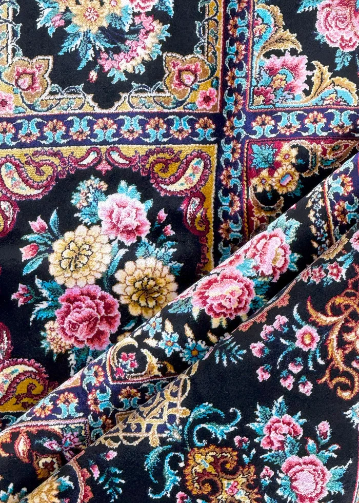 Black and Pink Persian Rug Tile Pattern 4 x 6 - Image 3