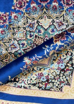 Navy Blue and Beige Persian Rug Faraz Pattern 3 x 5 - Image 5