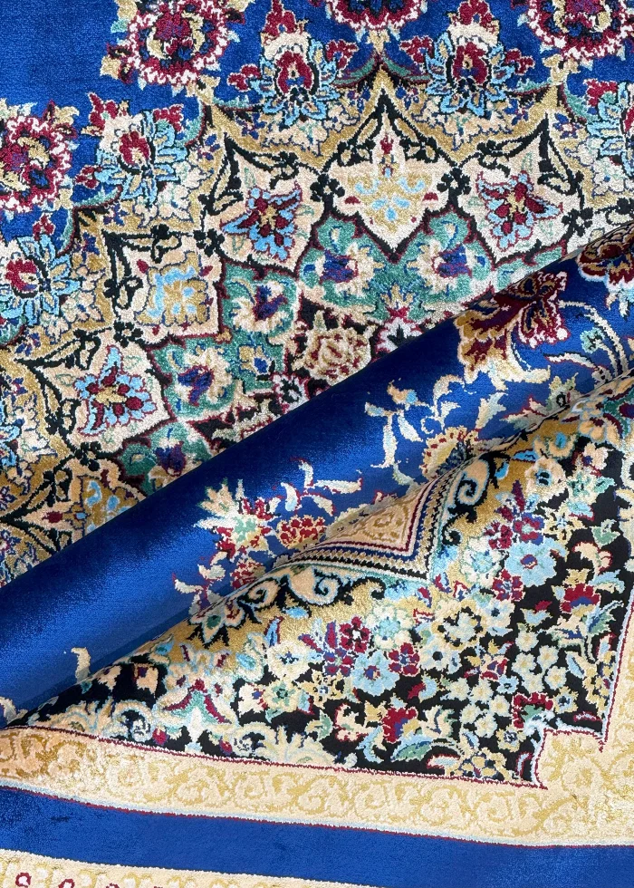 Navy Blue and Beige Persian Rug Faraz Pattern 3 x 5 - Image 5