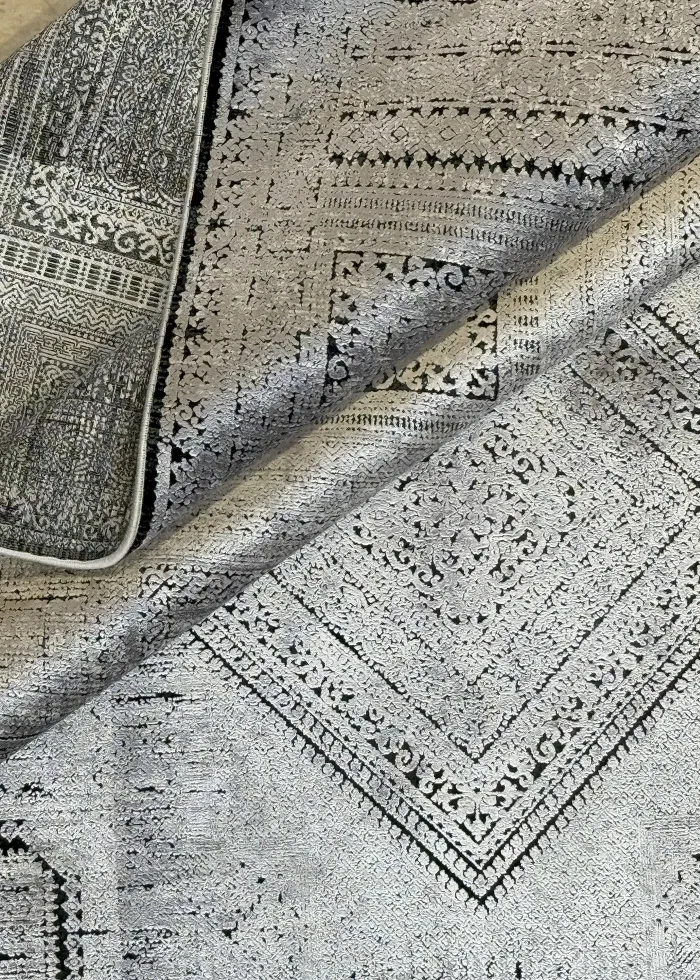 Gray Persian Rug Ash Pattern 7 x 9 - Image 3