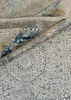 Gray and Blue Persian Rug Ziba Pattern 7 x 9 - Image 5