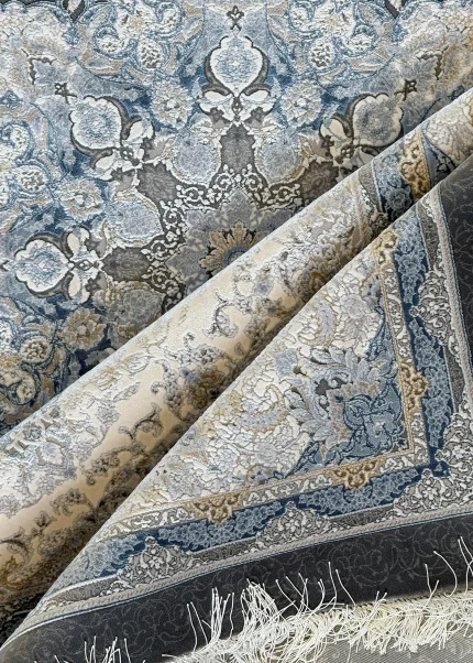 Gray and Beige Persian Rug Faraz Pattern 7 x 9 - Image 7