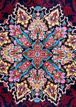 Red and Blue Persian Rug Whisper Pattern 3 x 5 - Image 4