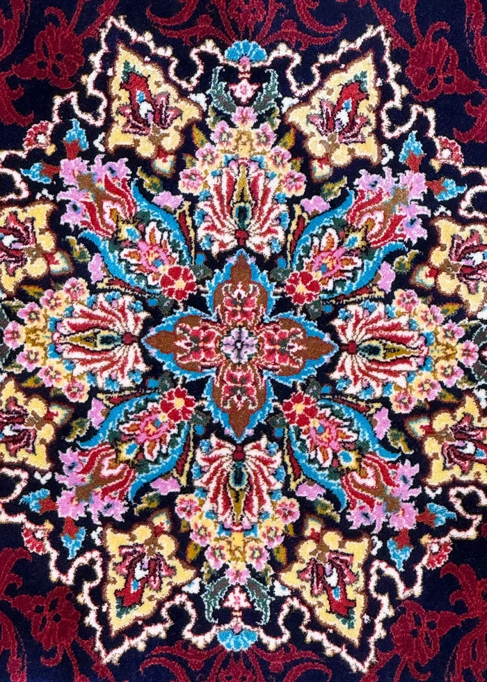 Red and Blue Persian Rug Whisper Pattern 3 x 5 - Image 4