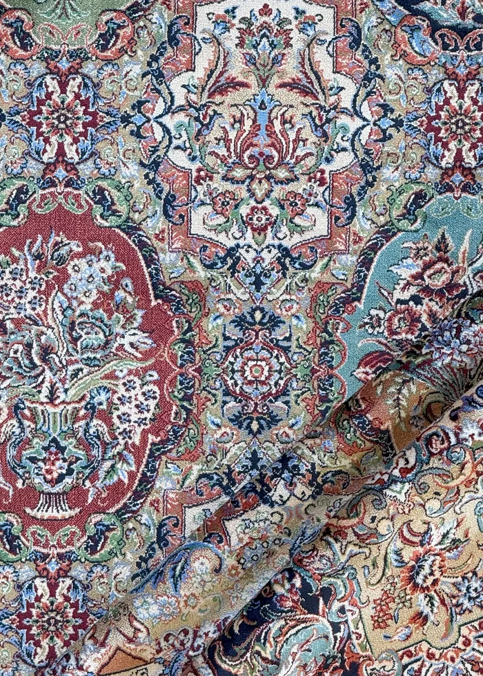 Green and Gold Persian Rug Tile Pattern 4 x 6 - Image 6