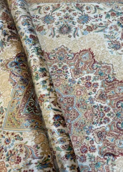 Beige and White Persian Rug Toranj Pattern 4 x 6 - Image 5