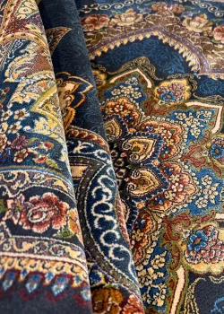 Navy Blue and Beige persian Rug Faraz Pattern 4 x 6 - Image 6