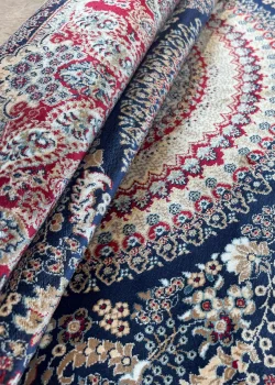 Blue and Red Round Persian Rug Golestan Pattern 5 x 5 - Image 6
