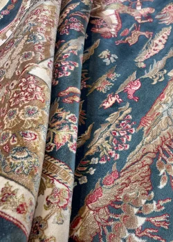Blue and Beige Persian Rug Hunting Pattern 5 x 5 - Image 5