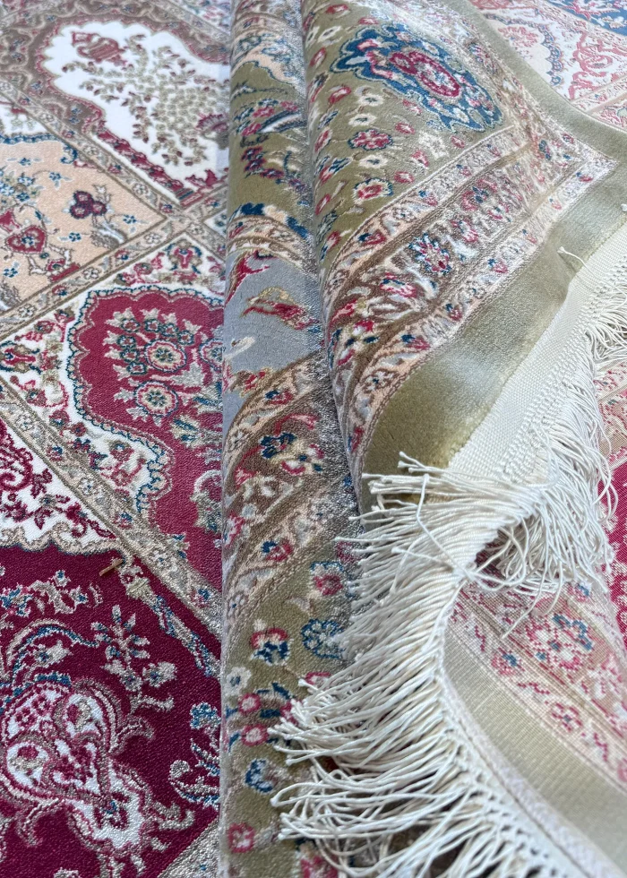 Green and Gray Persian Rug Tile Pattern 5 x 8 - Image 3