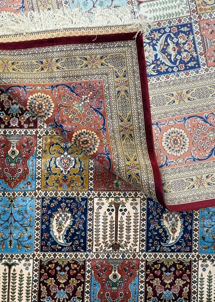 Red and Brown Persian Rug Tile Pattern 7 x 9 - Image 5