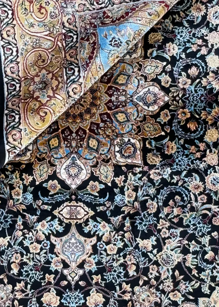 Black and Brown Persian Rug Faraz Pattern 3 x 5 - Image 8