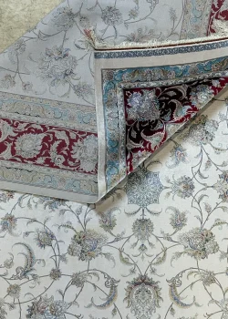 Beige and Red Persian Rug Shah Abbasi Pattern 7 x 9 - Image 6