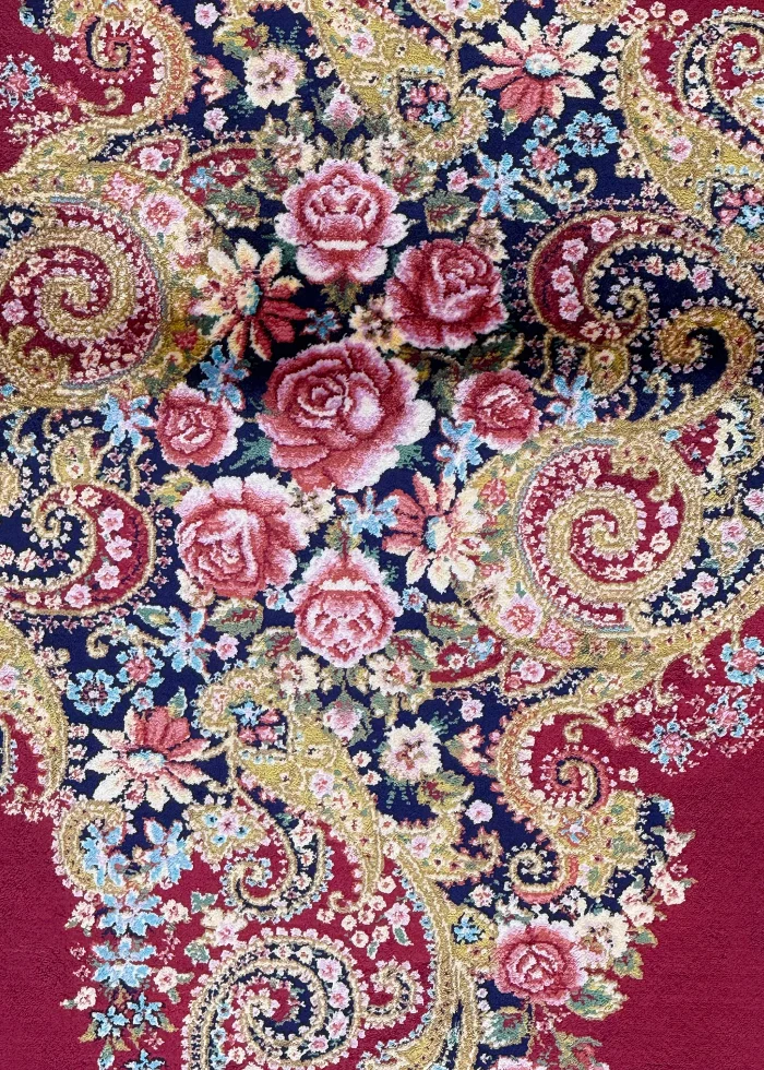 Red and Pink Persian Rug Paisley Pattern 3 x 5 - Image 5