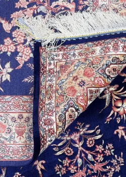 Blue and Beige Persian Rug Mehrab Pattern 3 x 5 - Image 6