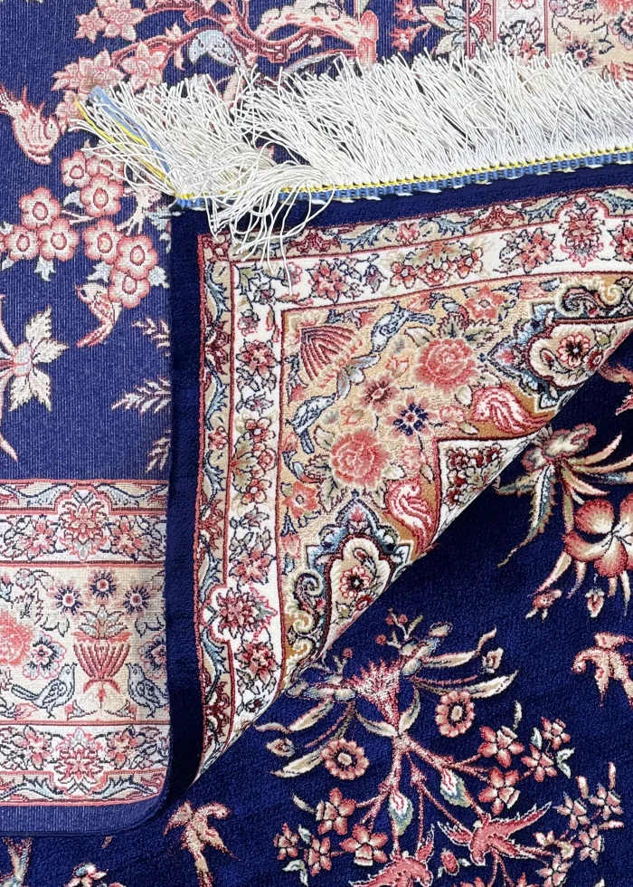 Blue and Beige Persian Rug Mehrab Pattern 3 x 5 - Image 6
