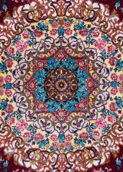 Red and Pink Persian Rug Rose Pattern 3 x 4 - Image 3