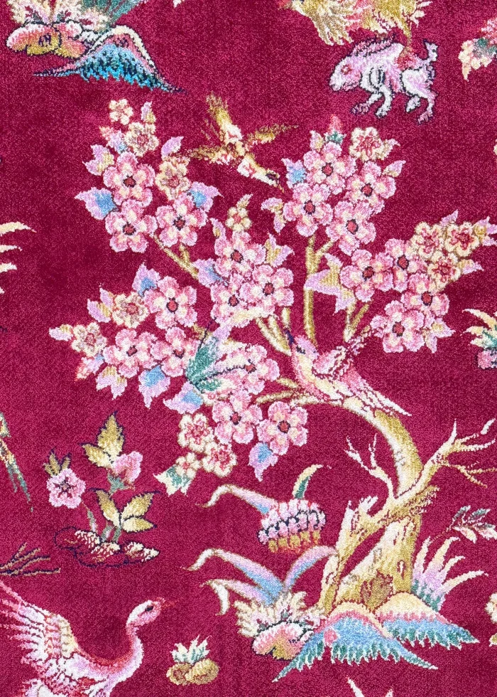 Red and Pink Persian Rug Hunting Pattern 3 x 4 - Image 4