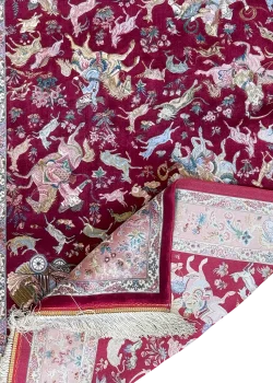 Pink and Red Persian Rug Hunting Pattern 3 x 5 - Image 2