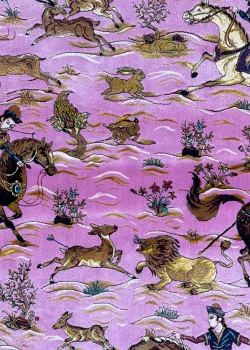 Pink and Purple Persian Rug Hunting Pattern 4 x 6 - Image 5