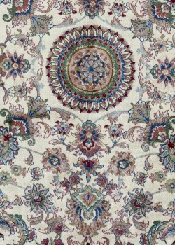 Beige and Green Persian Rug Shah Abbasi Pattern 7 x 9 - Image 2