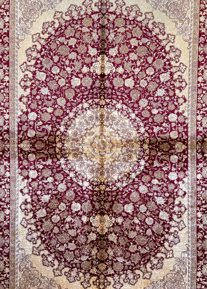 Red and Beige Persian Rug Shah Abbasi Pattern 5 x 8 - Image 2