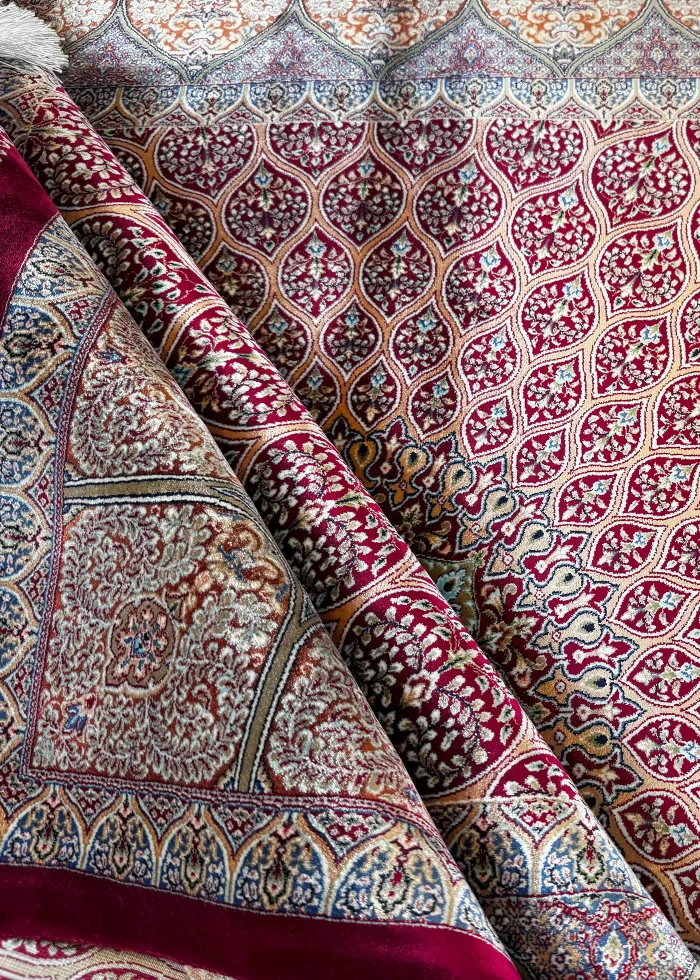 Red and Blue Persian Rug Vanda Pattern 5 x 8 - Image 4