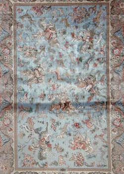 Blue Persian Rug Hunting Pattern 3 x 5 - Image 2