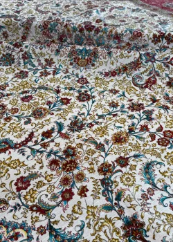 Beige and Red Peesian Rug Shah Abbasi Pattern 7 x 9 - Image 8