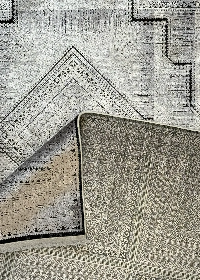 Gray Persian Rug Ash Pattern 7 x 9 - Image 4