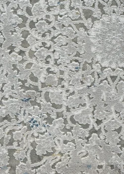 Gray and Blue Persian Rug Ziba Pattern 7 x 9 - Image 3