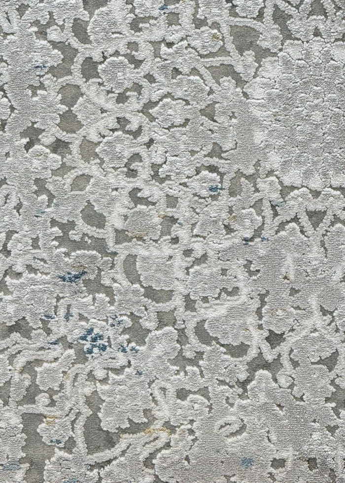 Gray and Blue Persian Rug Ziba Pattern 7 x 9 - Image 3
