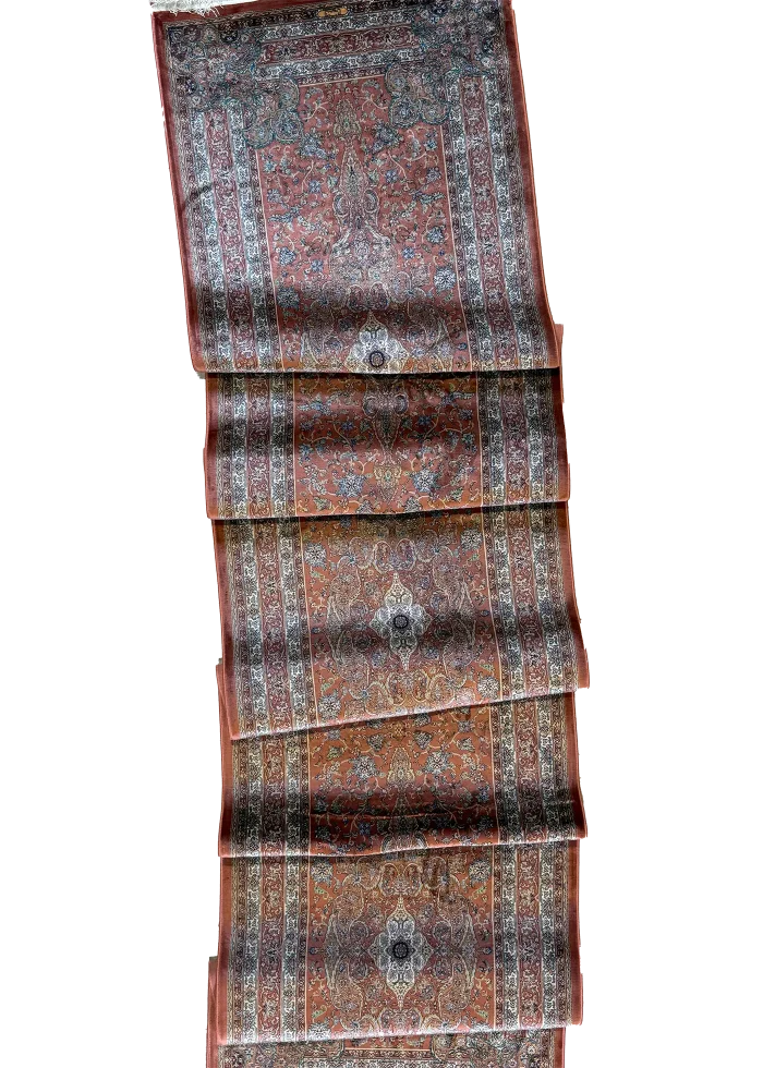 Orange and Brown Persian Runner Faraz Pattern 3 x 13