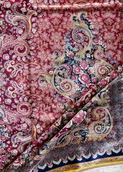 Red and Pink Persian Rug Paisley Pattern 7 x 9 - Image 6