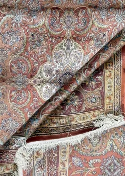 Brown and Orange Persian Rug Mahoor Pattern 7 x 7 - Image 4