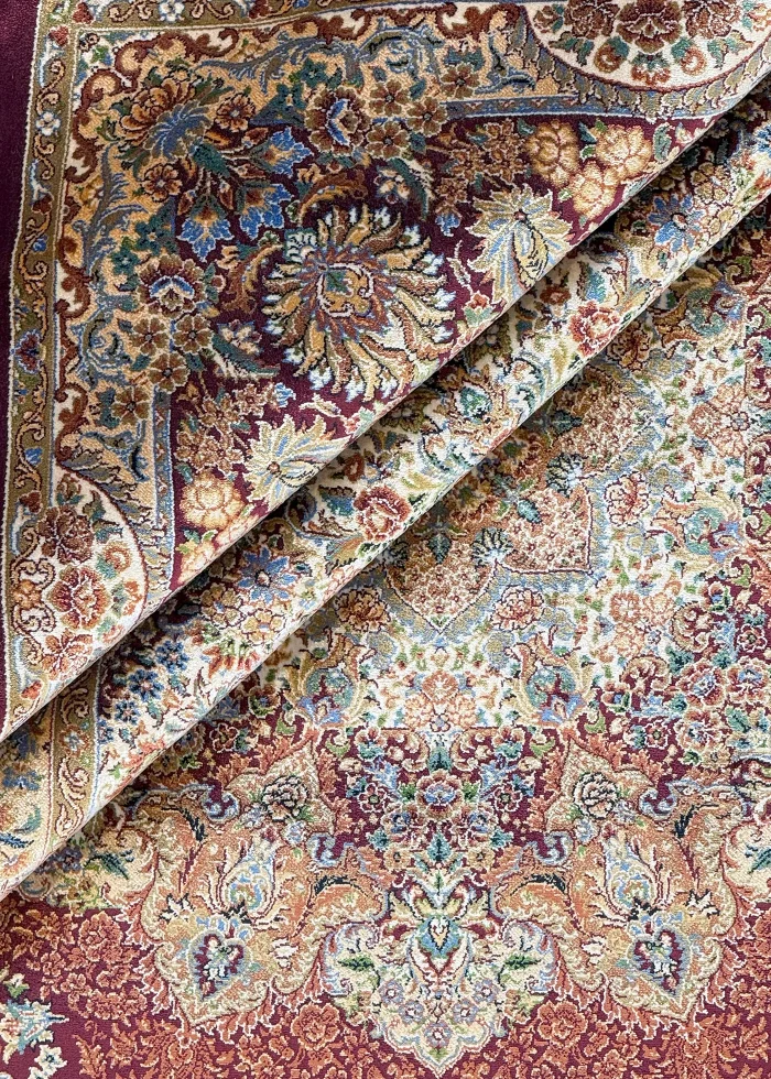 Red and Orange Persian Rug Toranj Pattern 7 x 7 - Image 5